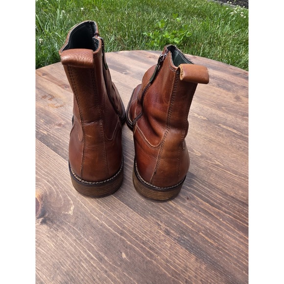 Kenneth Cole Men\'s Brown Leather Ankle Boots Size 12 Made in Italy Zip Up main image 16